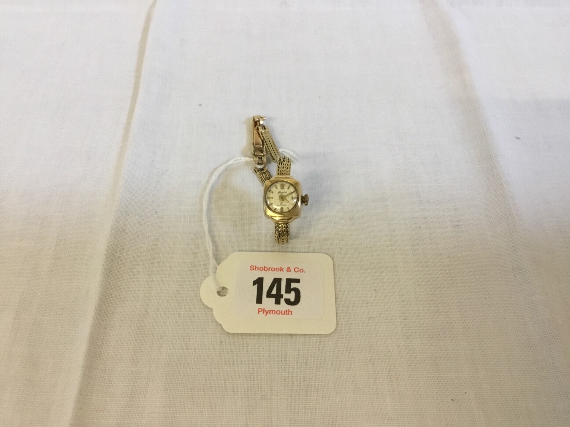 Lot No.145 - 9ct GOLD LADIES WRISTWATCH - Antique Auction : Wednesday